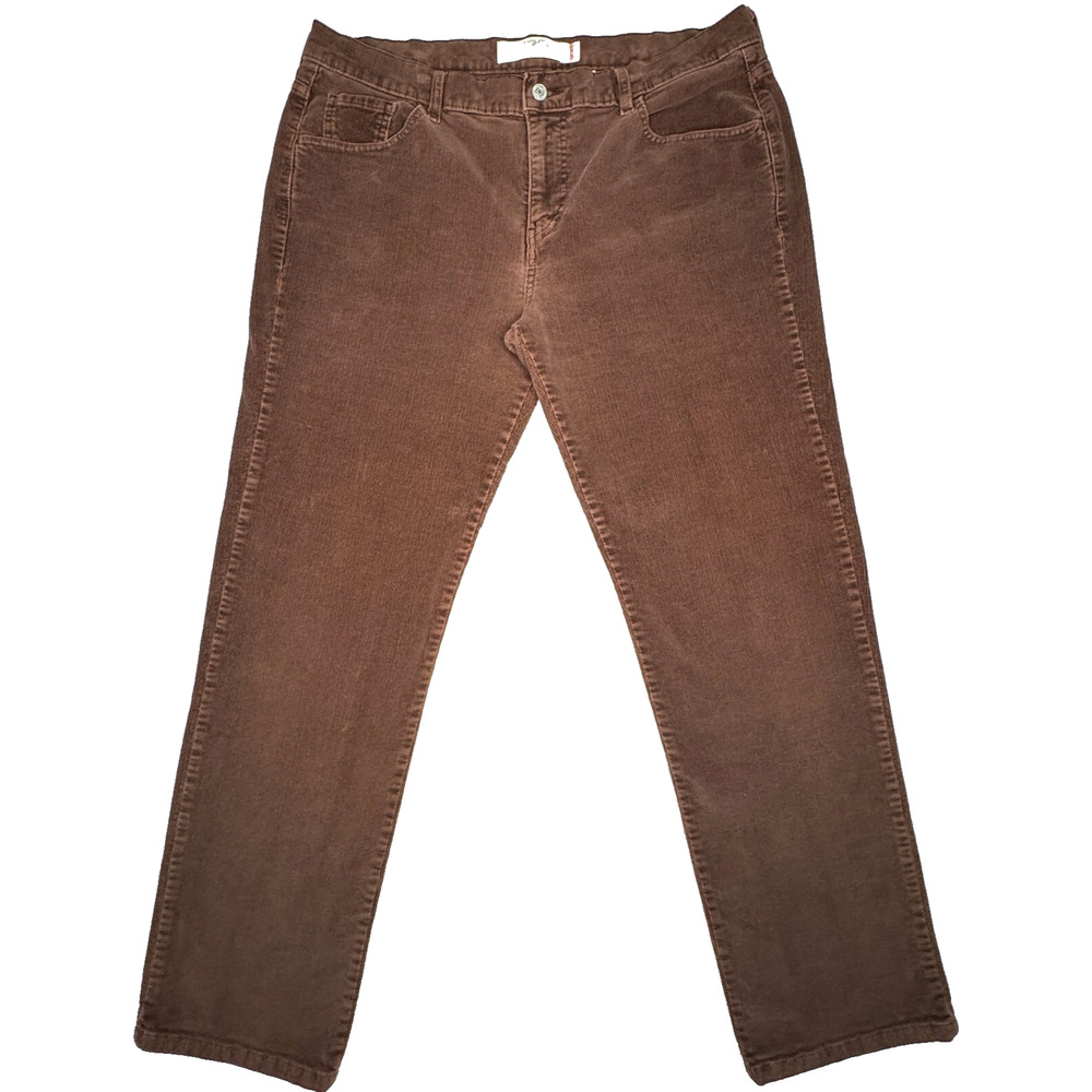 VTG Levis Pants Womens Size 16 Brown Corduroy 505 Straight Leg Stretch Jeans